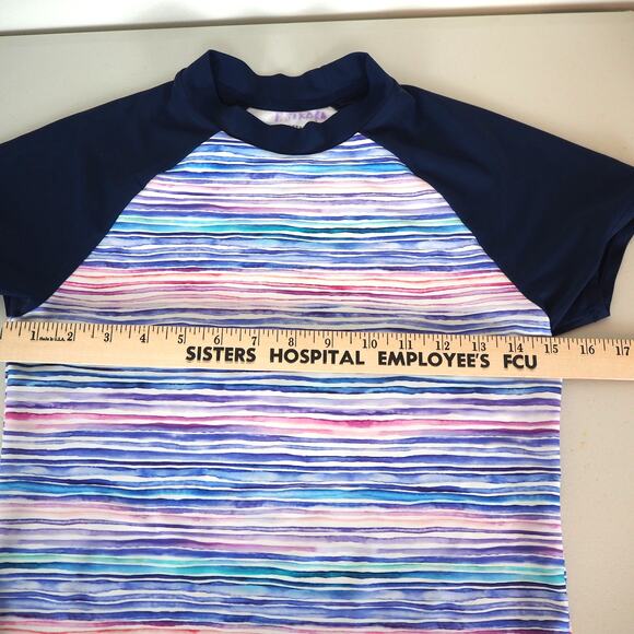 Athleta Girl Swim Rash Guards Youth Size XL/14 Lot of 2 Floral Multi Color - Picture 5 of 14